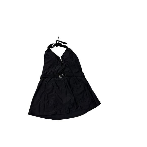 Venus Slimming Swim Dress Black Halter Belted One Piece Swimsuit Womens 16 - Picture 4 of 14